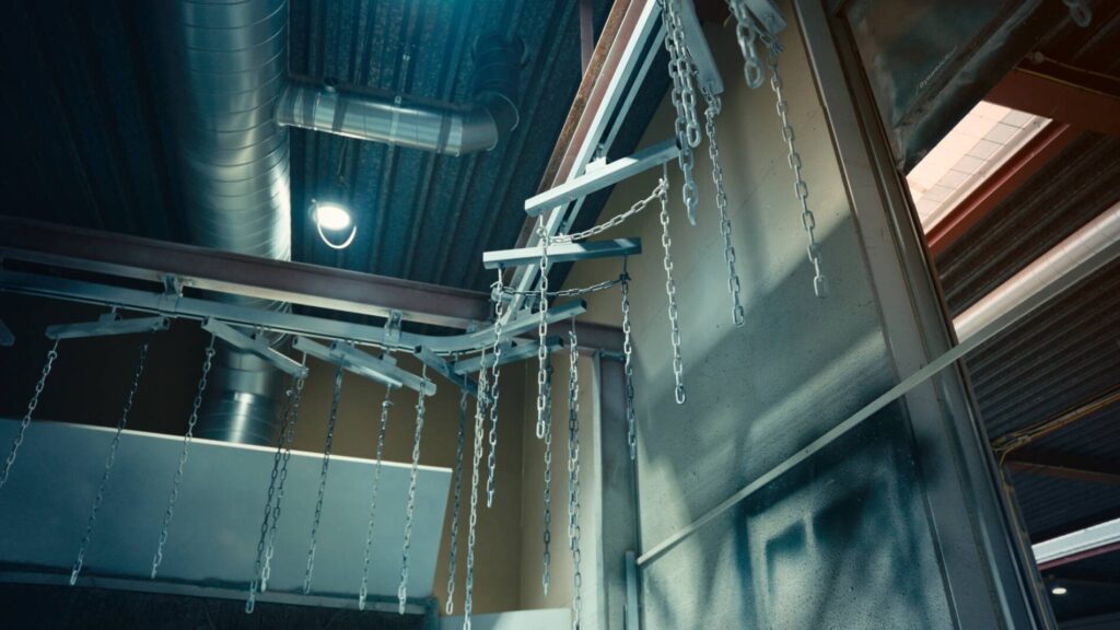 Railsysteem spuitcabine